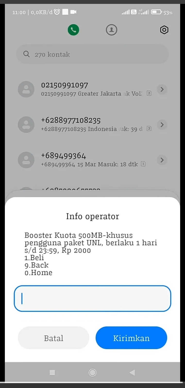 ketik nomor 1