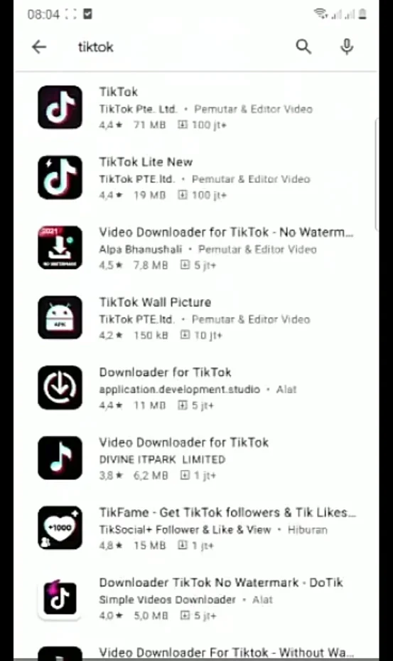 download aplikasi Tik tok