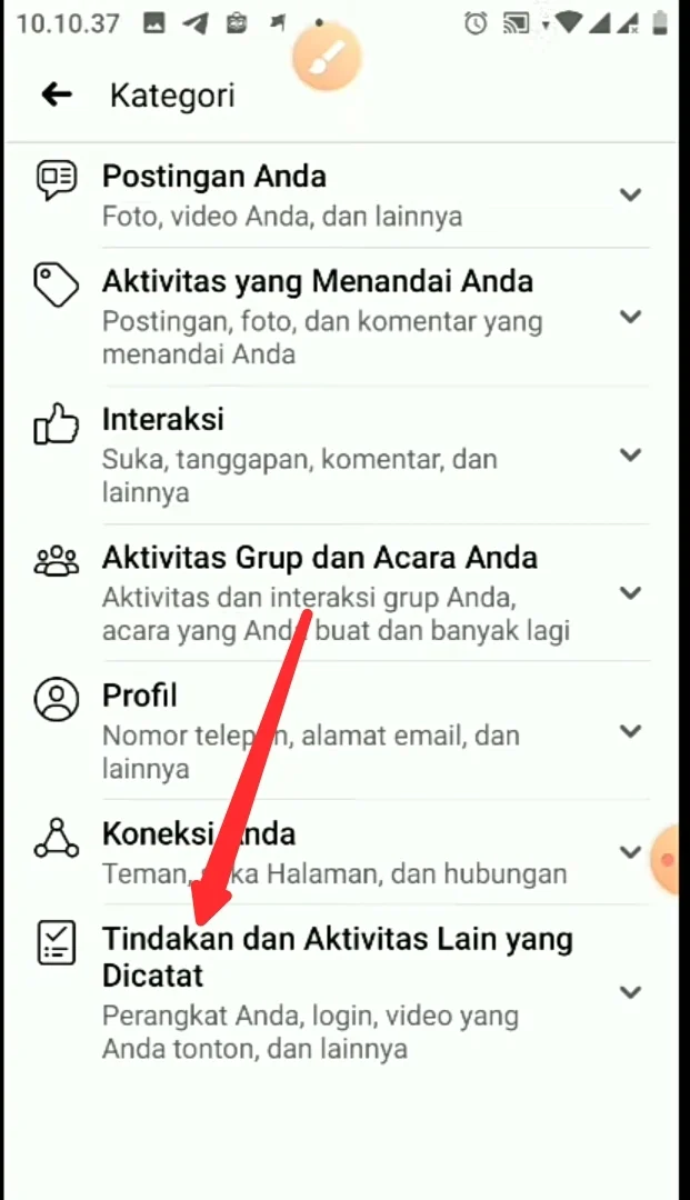 tindakan dan aktivitas lain