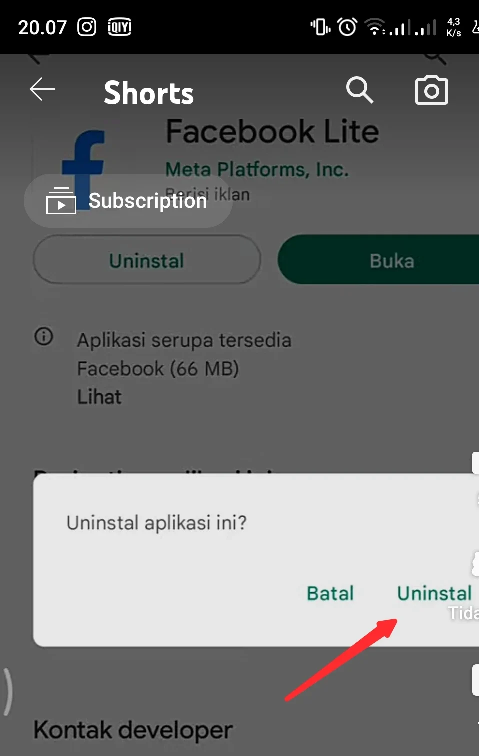 opsi uninstall