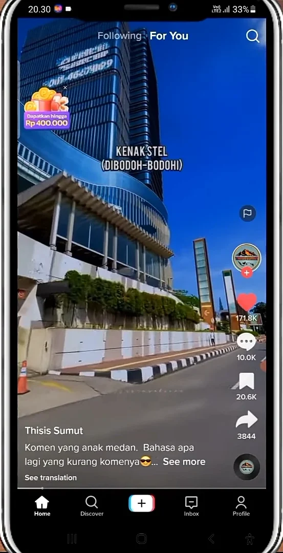 sudah masuk ke dalam Tik tok