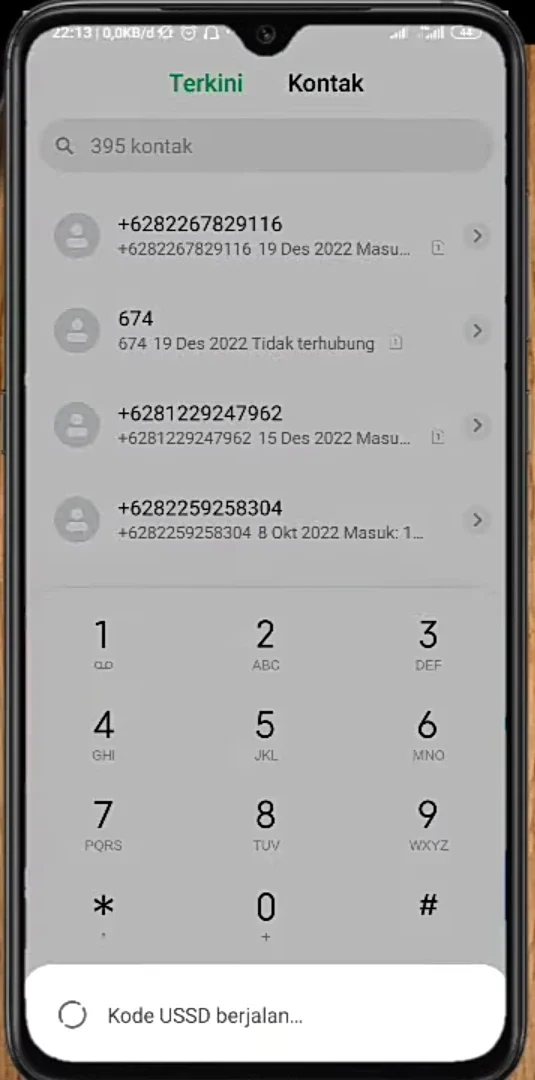 kode USSD berjalan