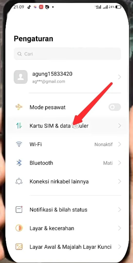 kartu SIM dan data seluler