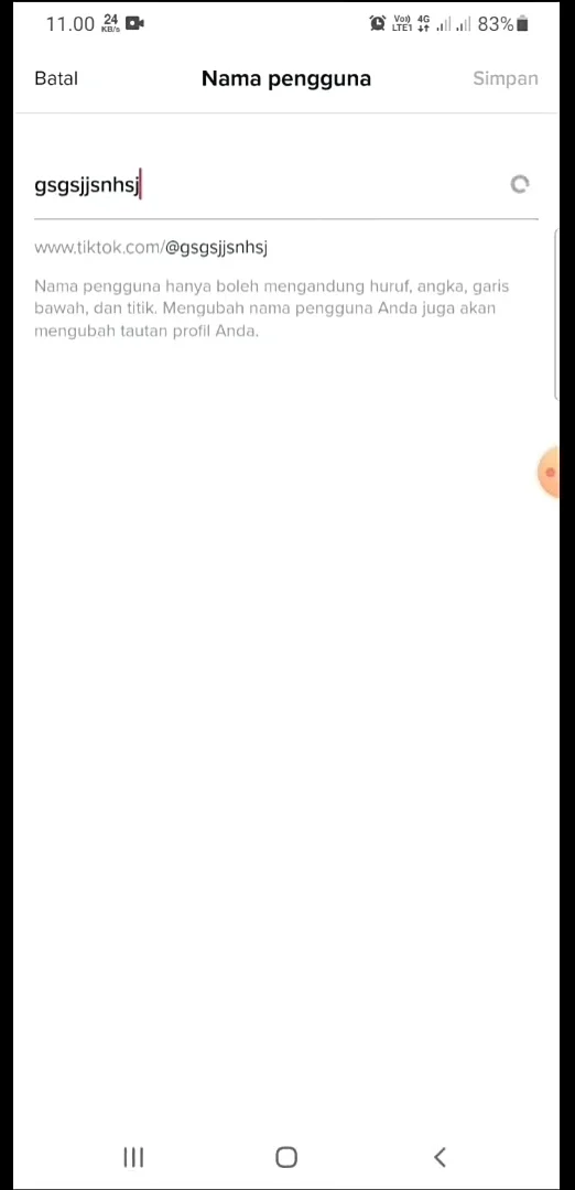 ganti nama pengguna