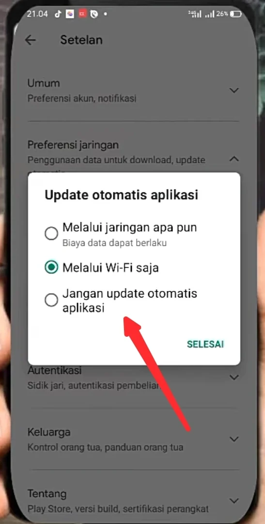 jangan update otomatis