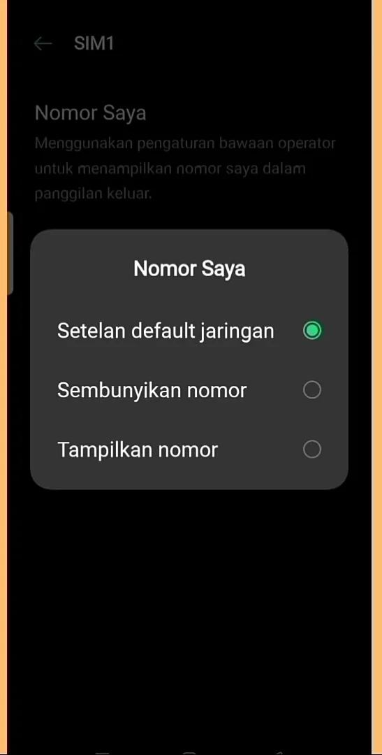 opsi sembunyikan nomor