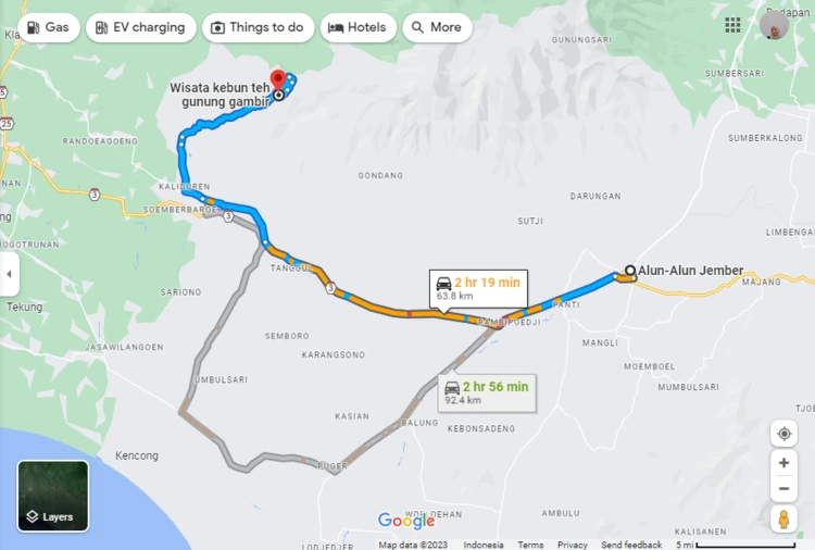 Rute Menuju Perkebunan Teh Gunung Gambir