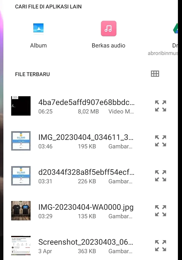 pilih video tiktok