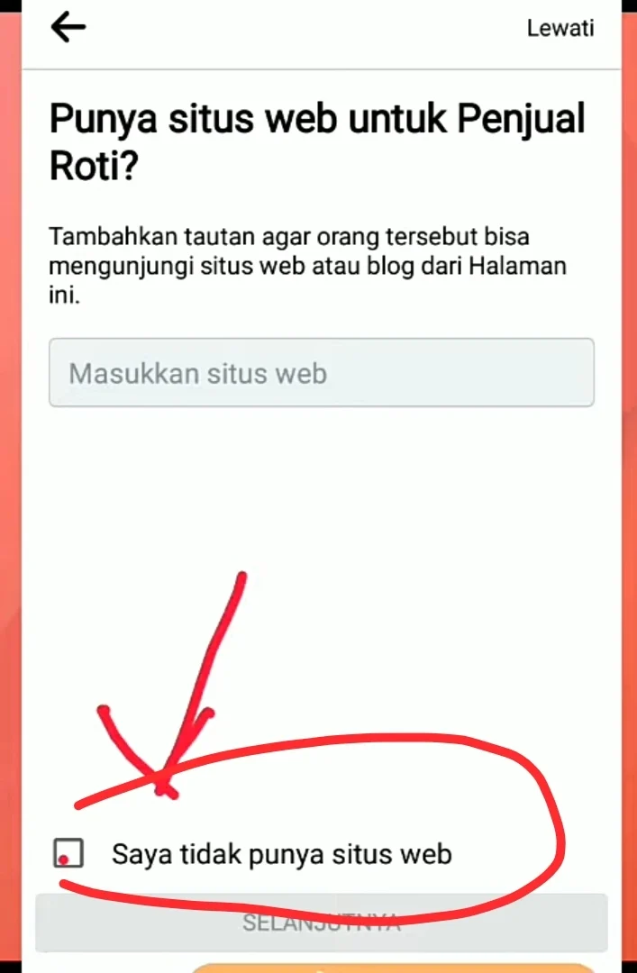 saya tidak punya situd web