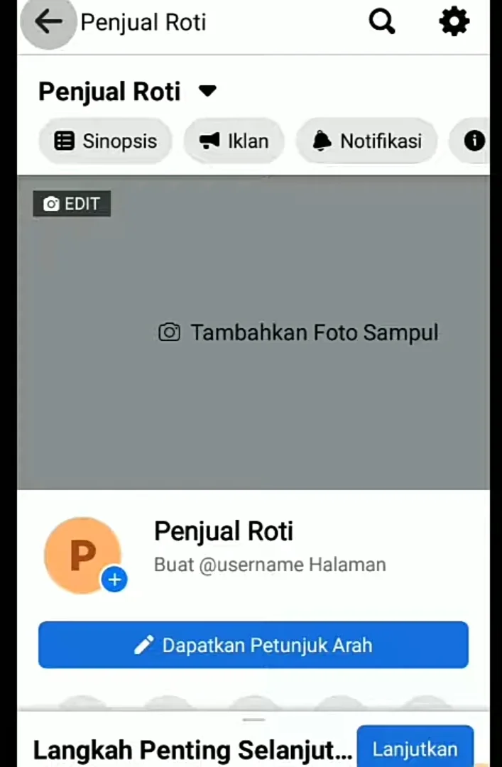 akun Facebook bisnis sudah jadi