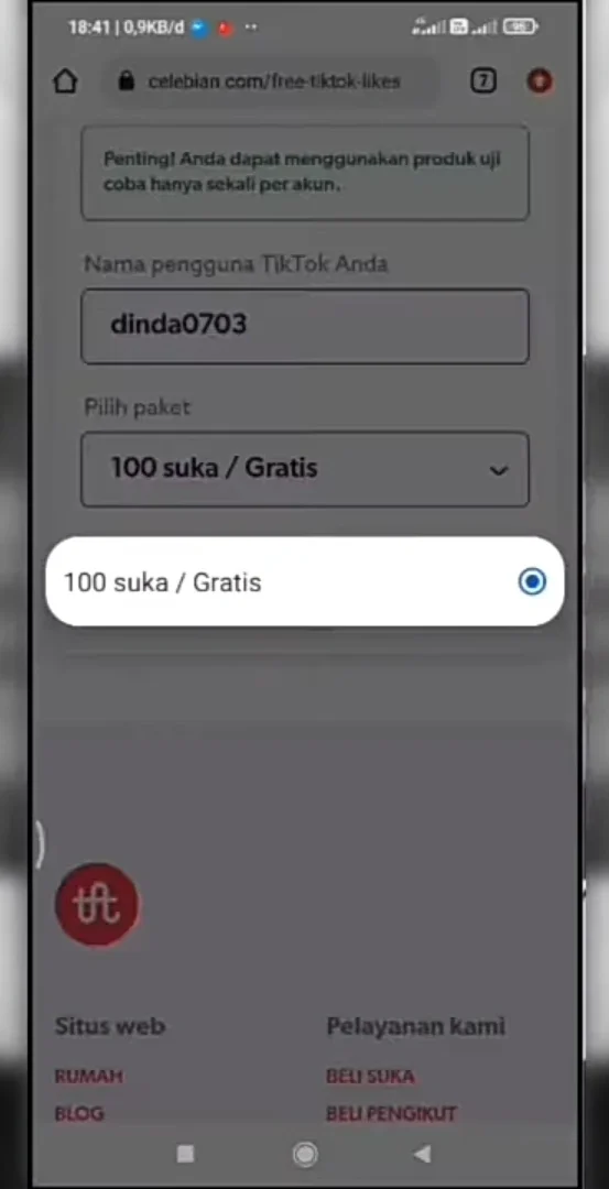 paket jumlah suka