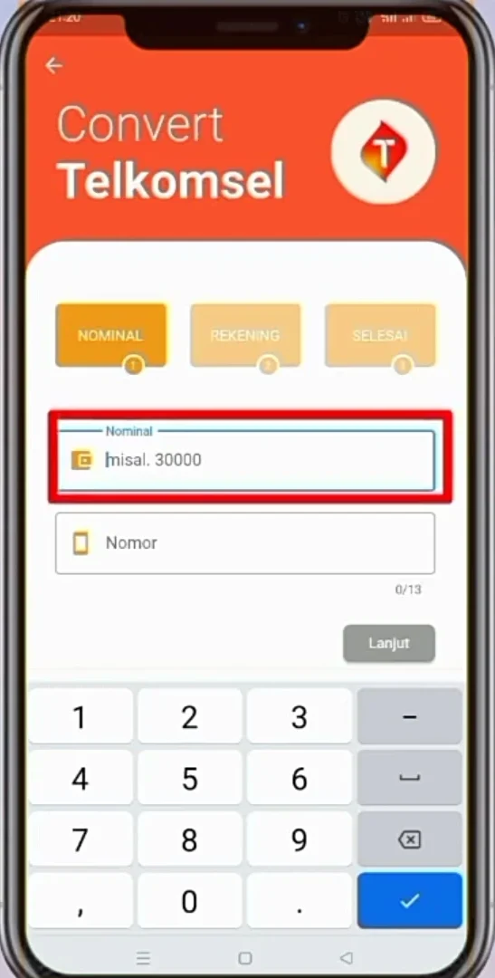 nominal convert pulsa