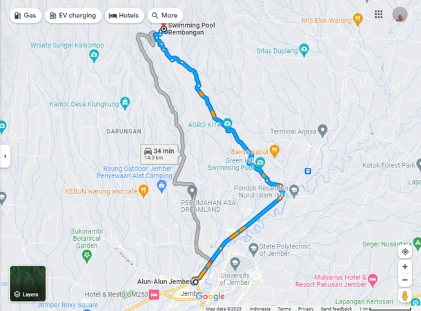 Rute Menuju Pemandian Rembangan