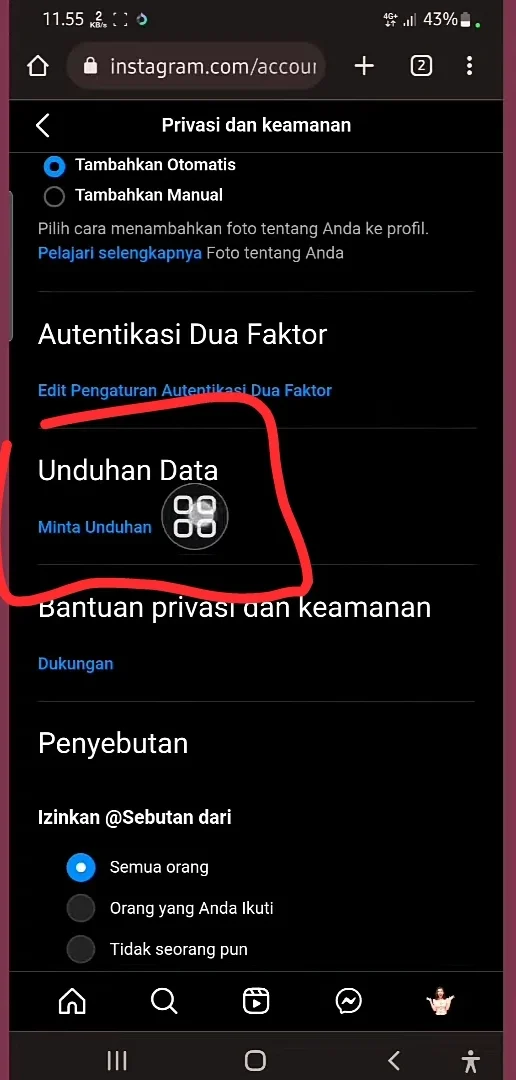 minta unduhan