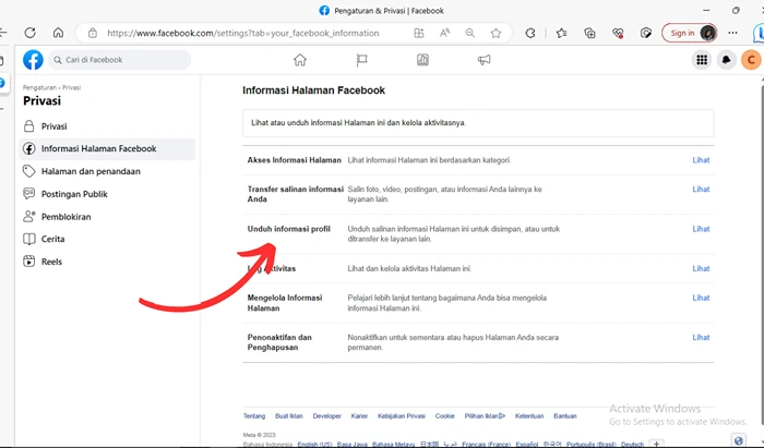 Cara Mengunduh Data Halaman Facebook