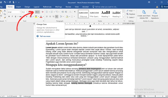  Ms Word dengan Menu Bar