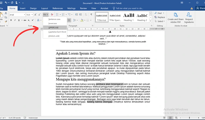  Ms Word dengan Menu Bar