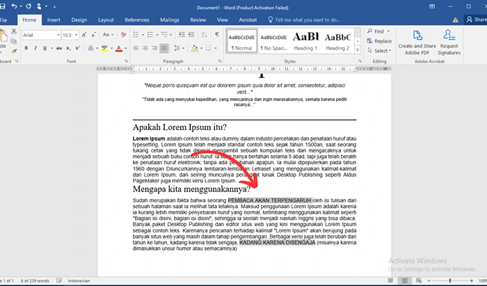 Ms Word dengan Menu Bar