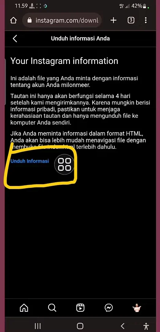 lakukan unduh informasi