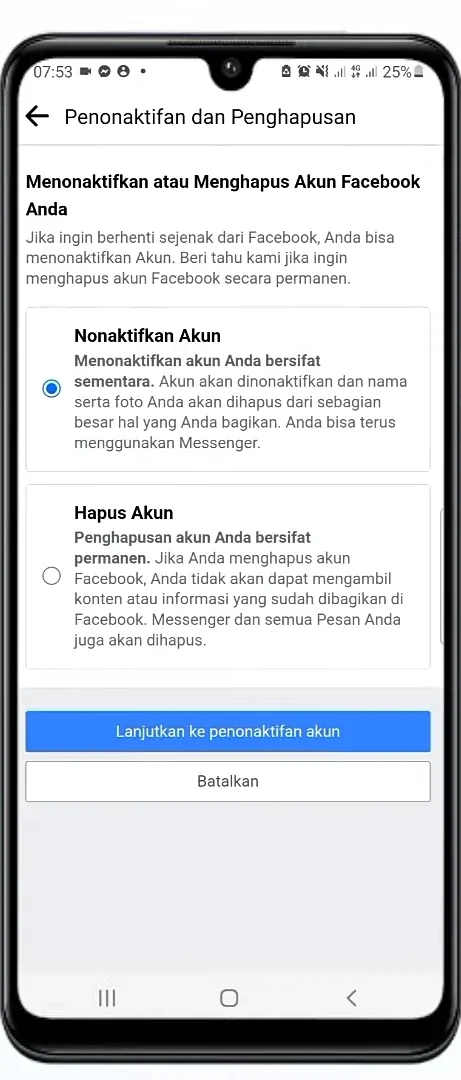 klik pilihan pertama