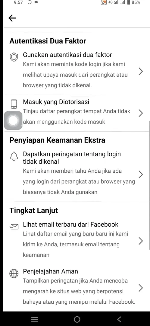 opsi lihat sandi FB