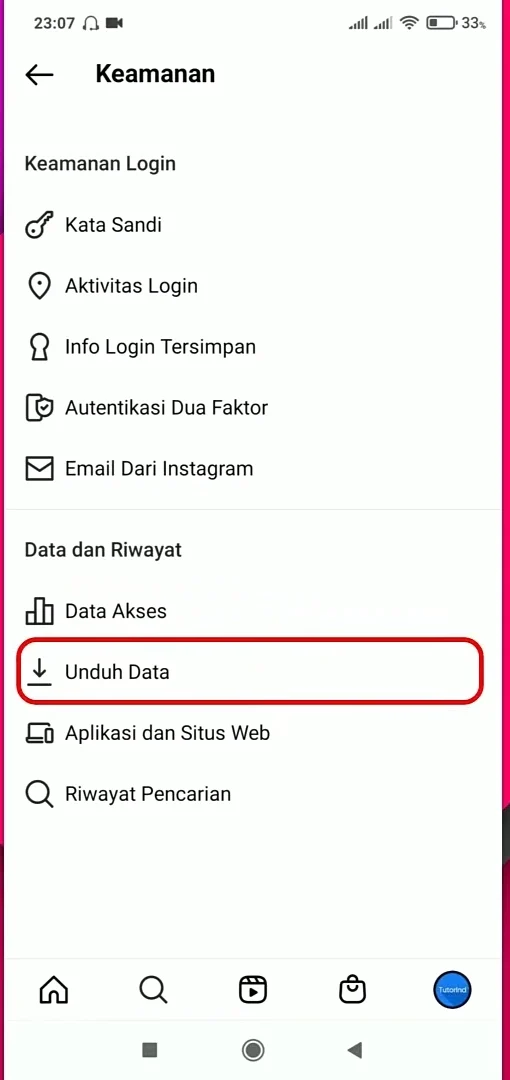 unduh data