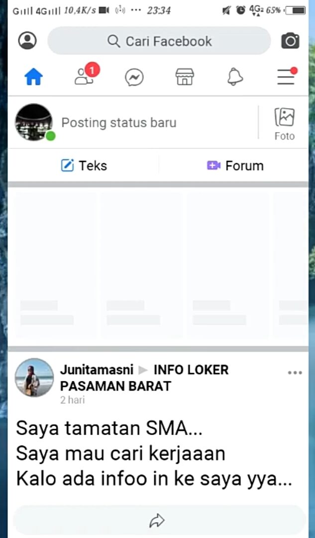 masuk ke beranda FB