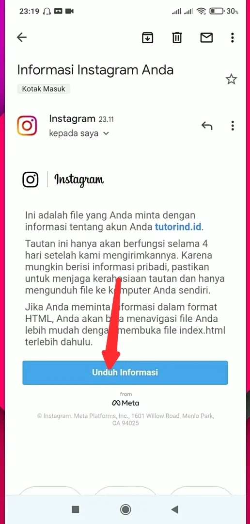 klik unduh informasi