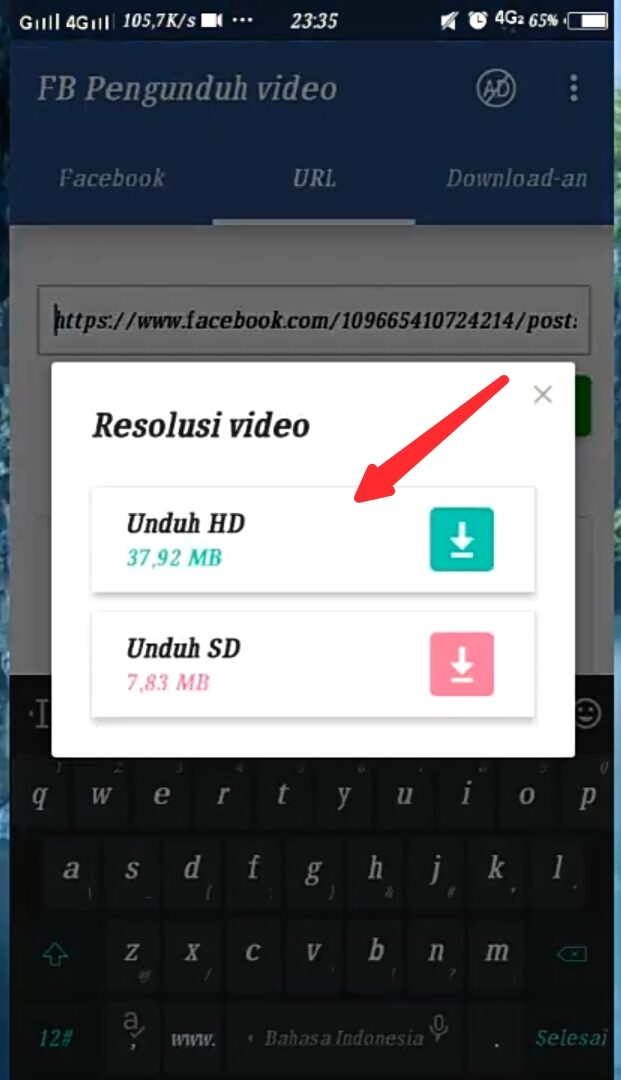 pilih resolusi HD