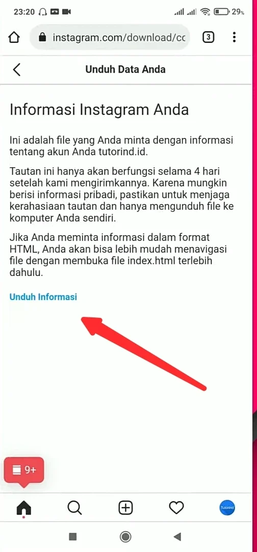 bagian unduh informasi