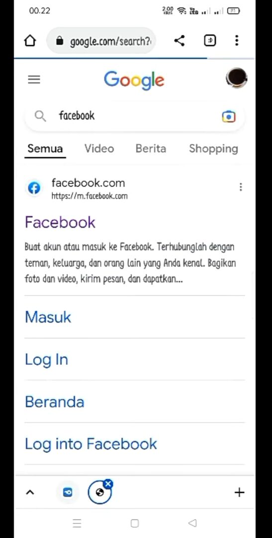 klik web pertama