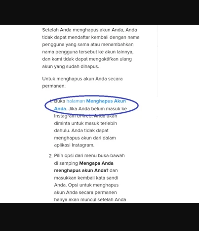 halaman menghapus akun Anda