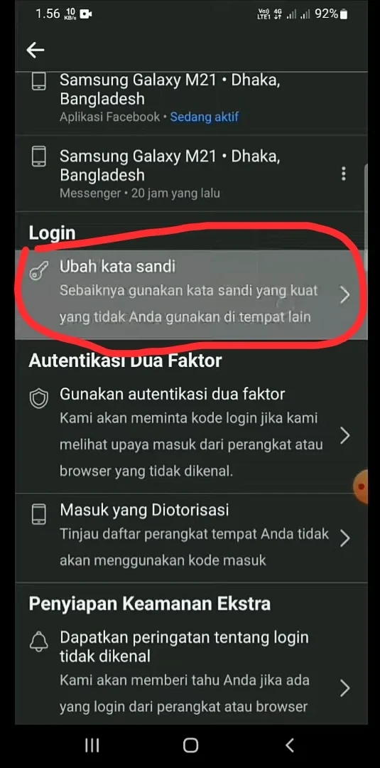 ubah kata sandi