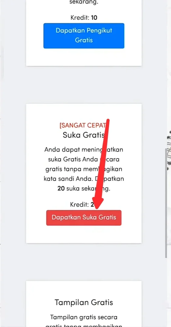 dapatkan suka gratis