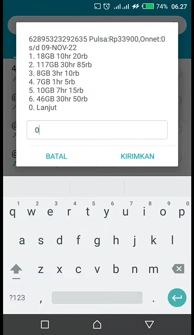 ketuk saja opsi 0