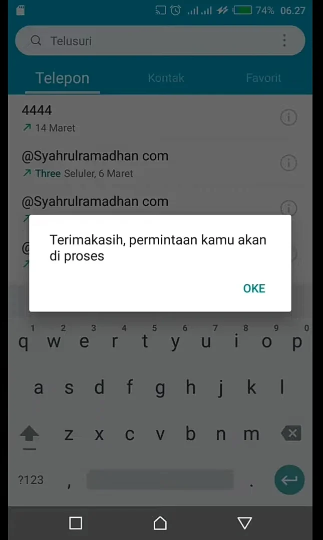 permintaan akan segera terproses