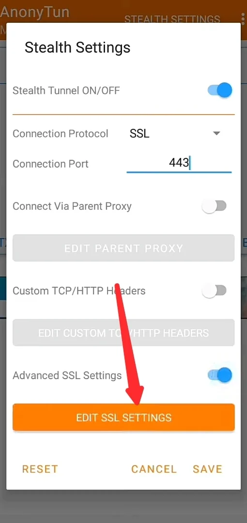 edit SSL setting