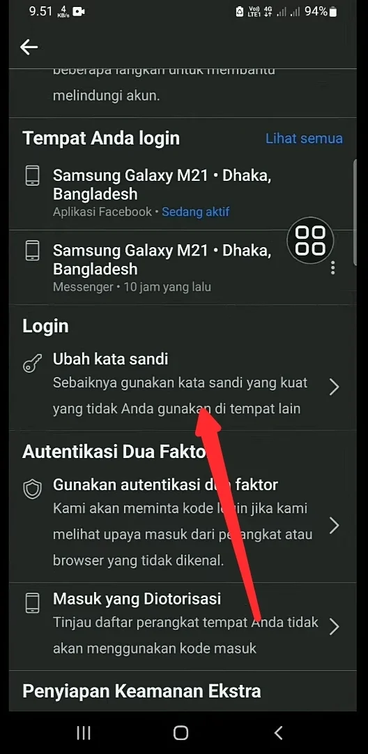 pilih saja ubah kata sandi