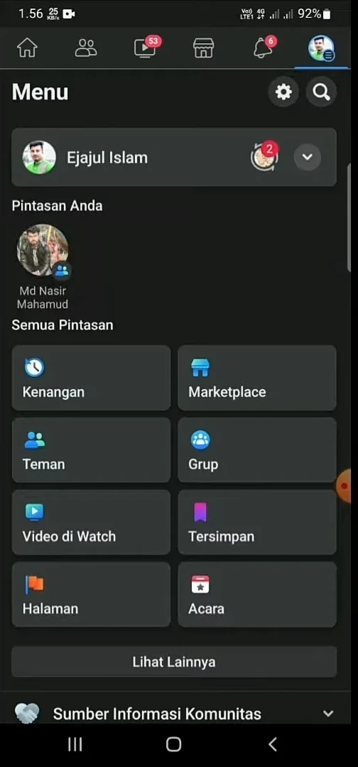 tampilan menu