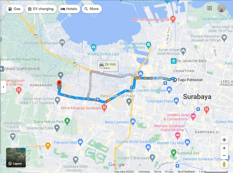 Rute Menuju Food Junction Grand Pakuwon