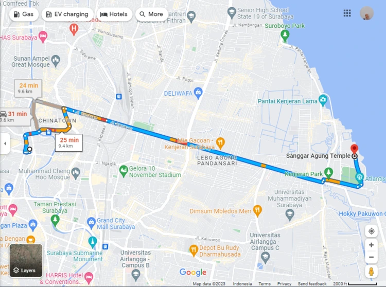 Rute Menuju Sanggar Agung Temple