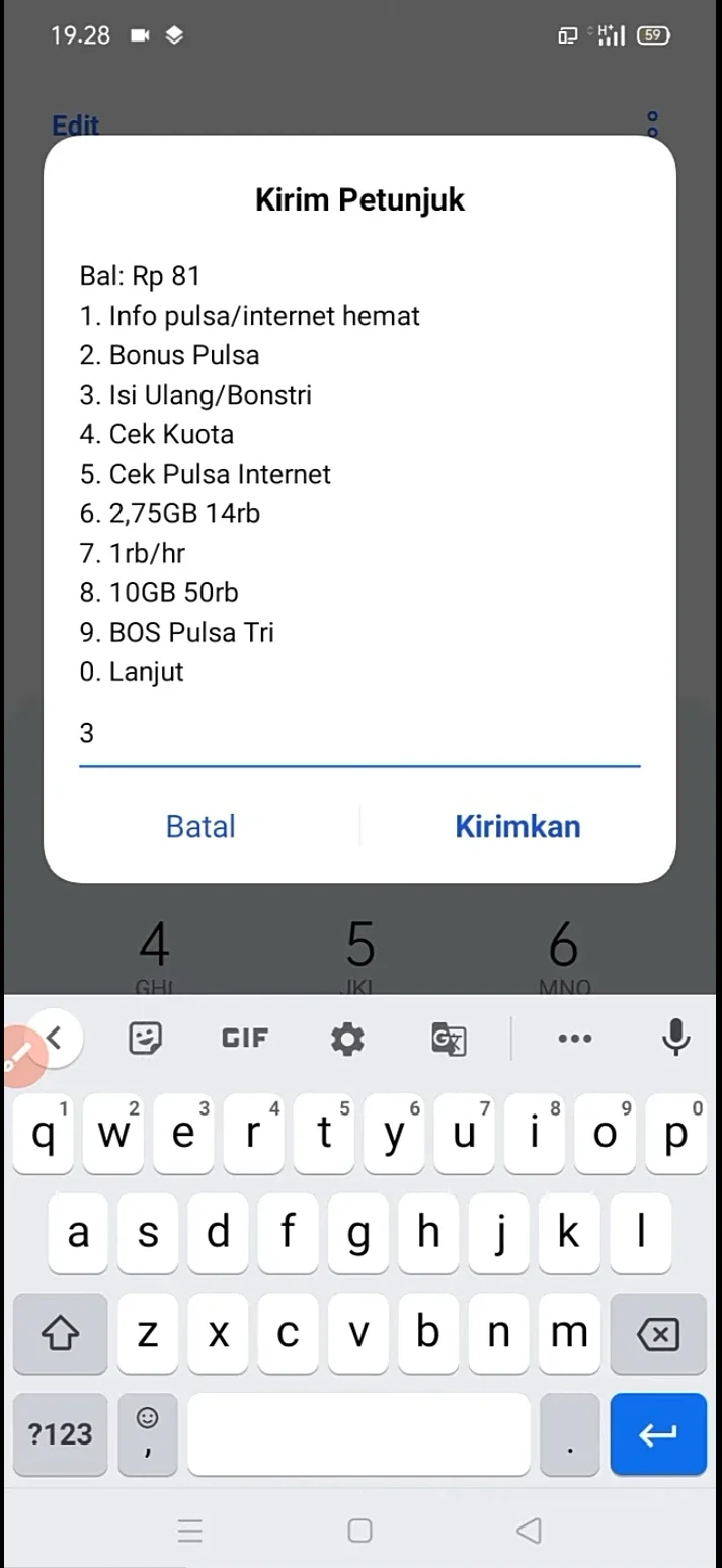 ketik angka 0