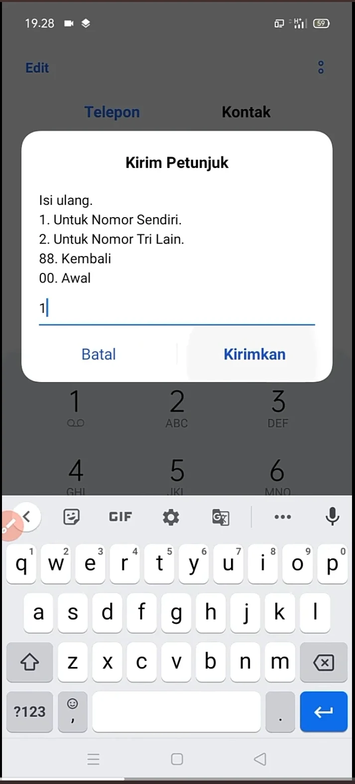 klik angka 1