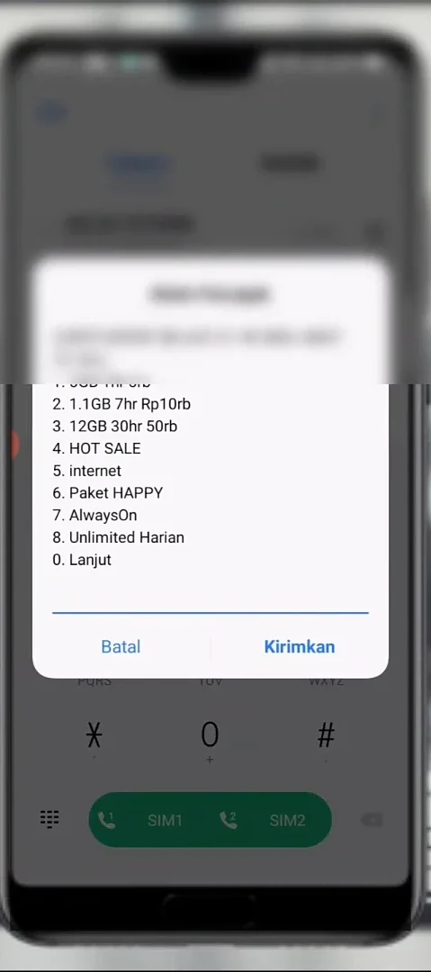 muncul banyak menu