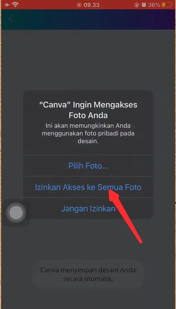 izinkan akses ke semua foto