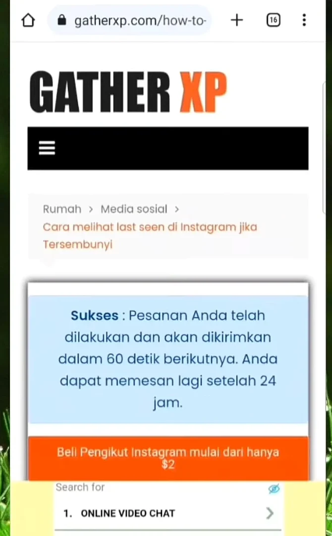 pesanan Anda pun telah dilakukan