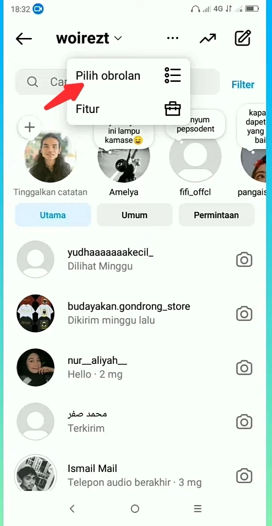 klik saja Pilih obrolan