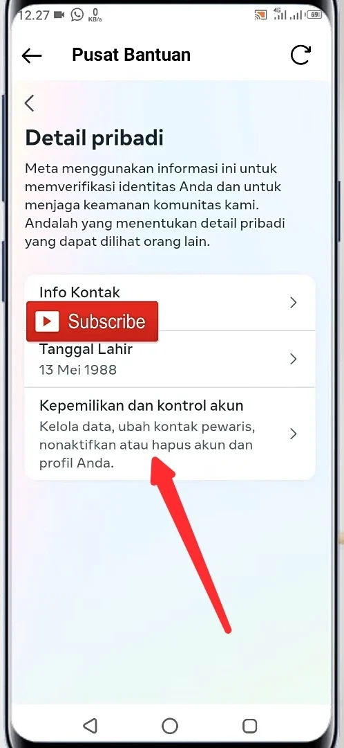 kepemilikan dan kontrol akun