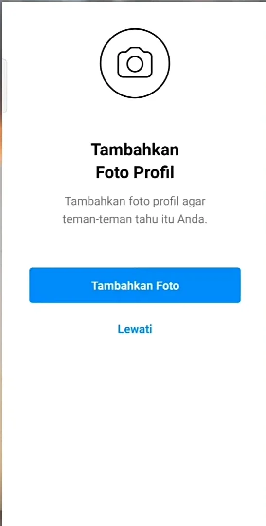 tambahkan foto atau lewati