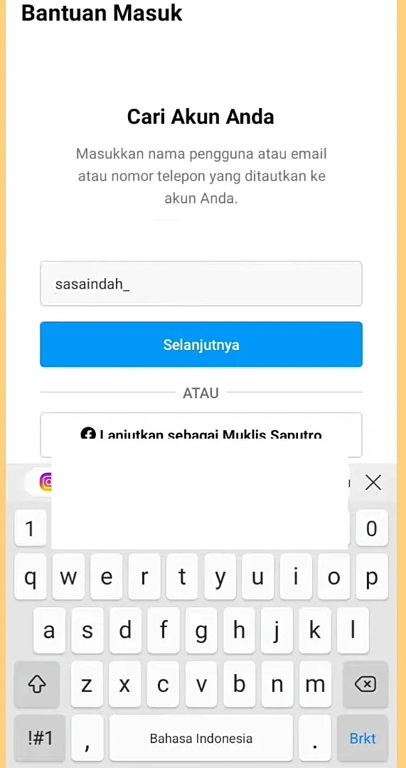 paste nama akun fake Instagram